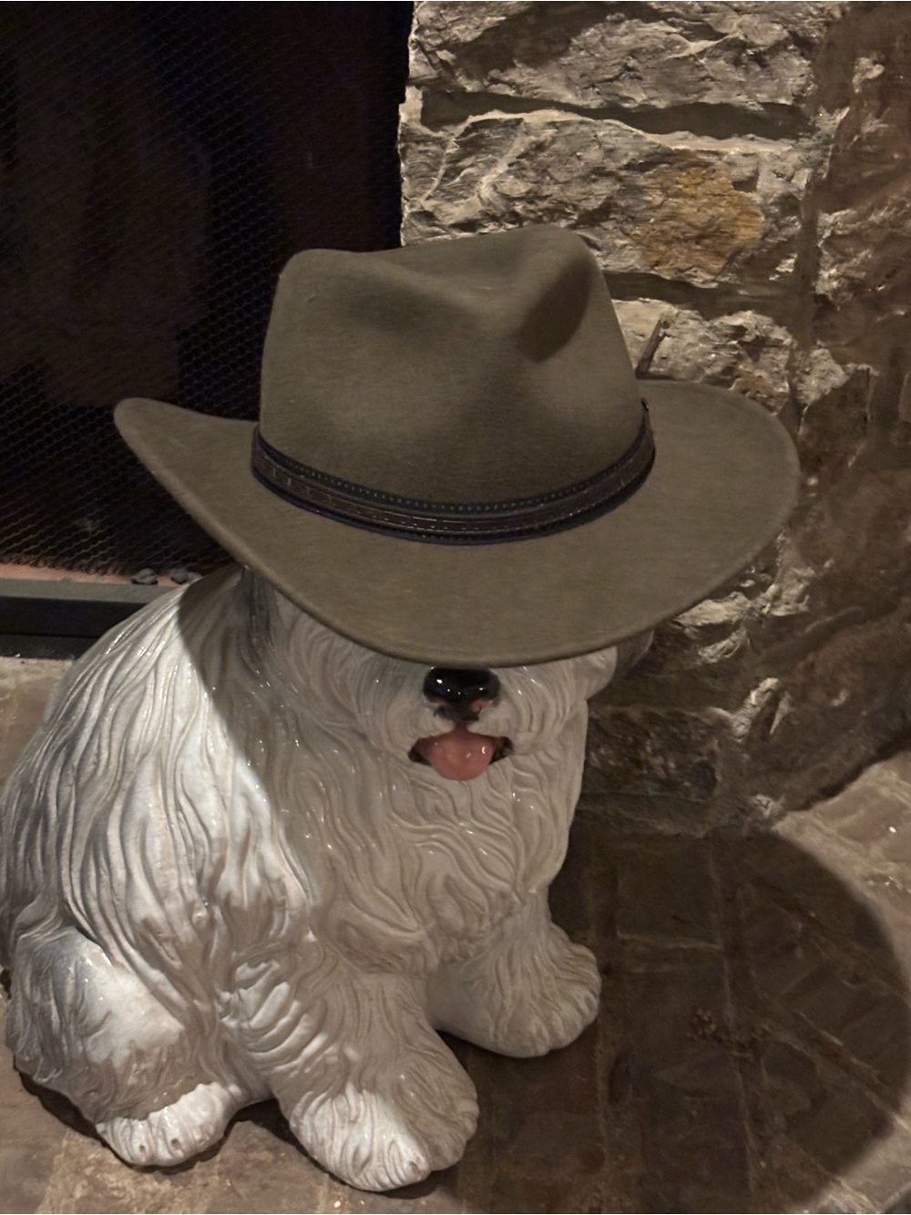 Scala Brown Felt Hat Fedora with leather band and scala pin.